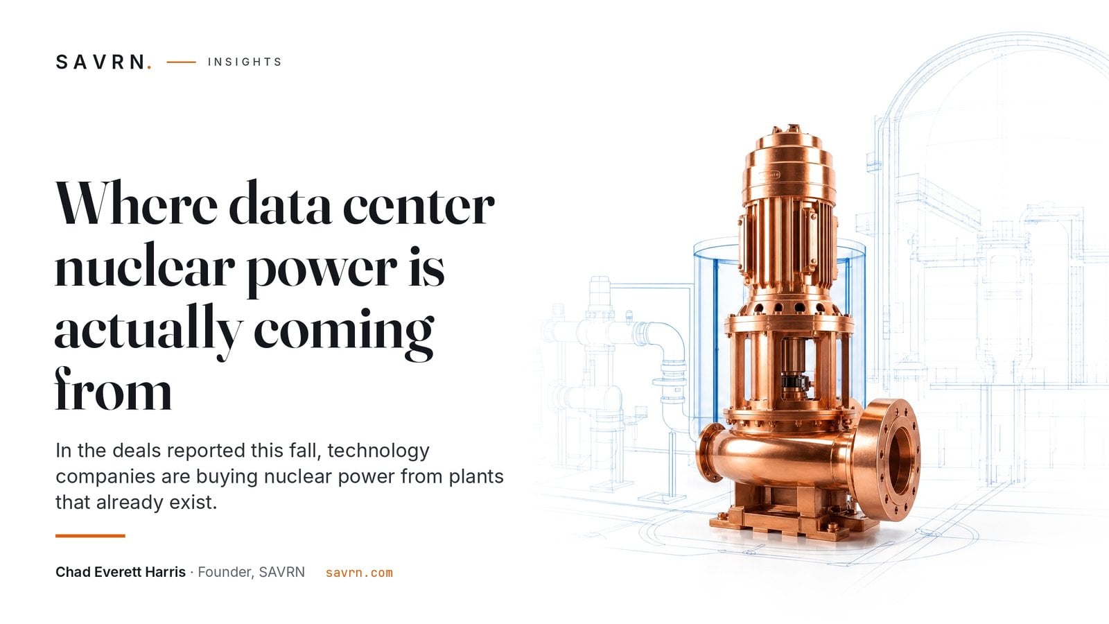 A Vogtle Unit 1 reactor coolant pump in polished copper on a white studio floor