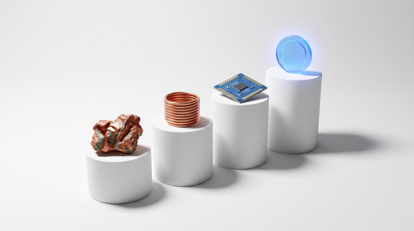 Four pedestals from electron to token, the four phases of value creation