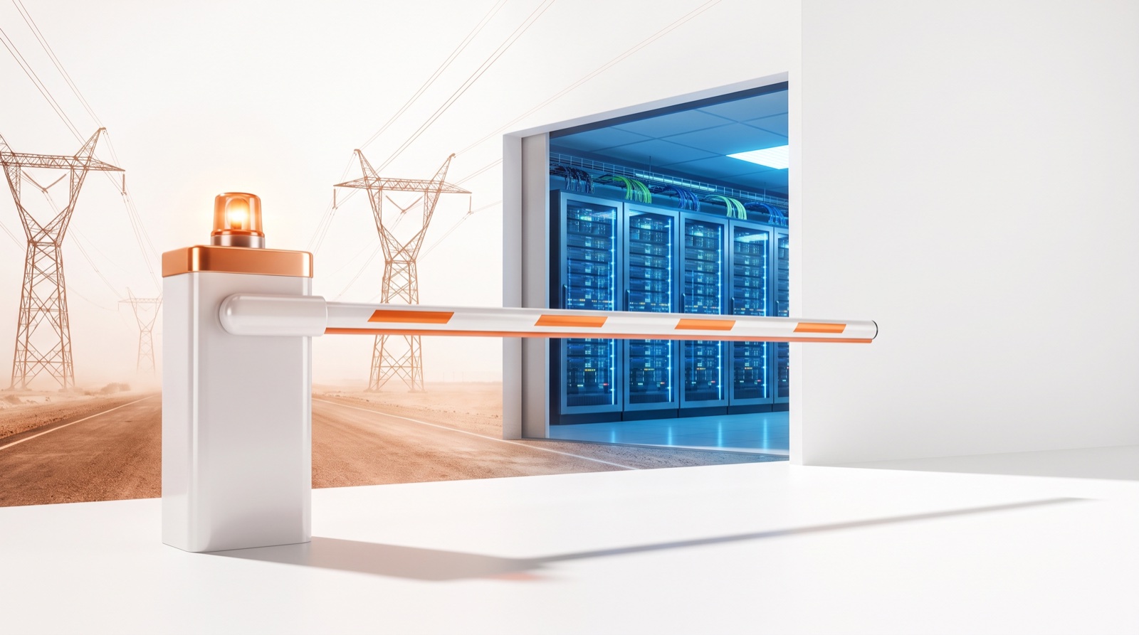 A lowered barrier across the power corridor, the 2026 data center moratorium wave