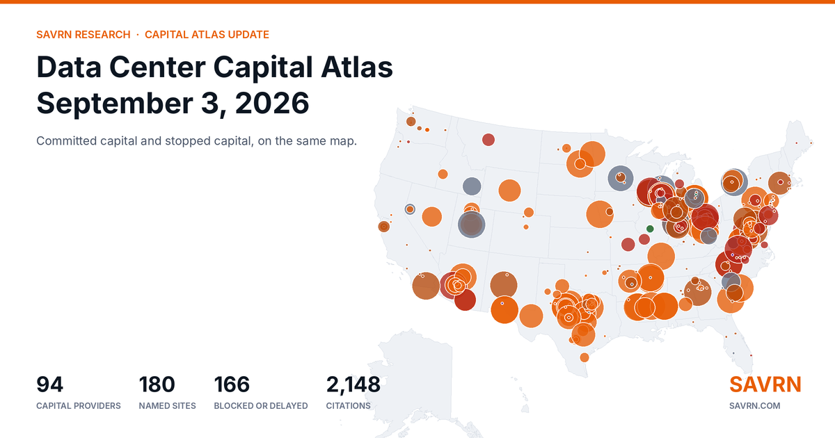 Data Center Capital Atlas Update: September 3, 2026