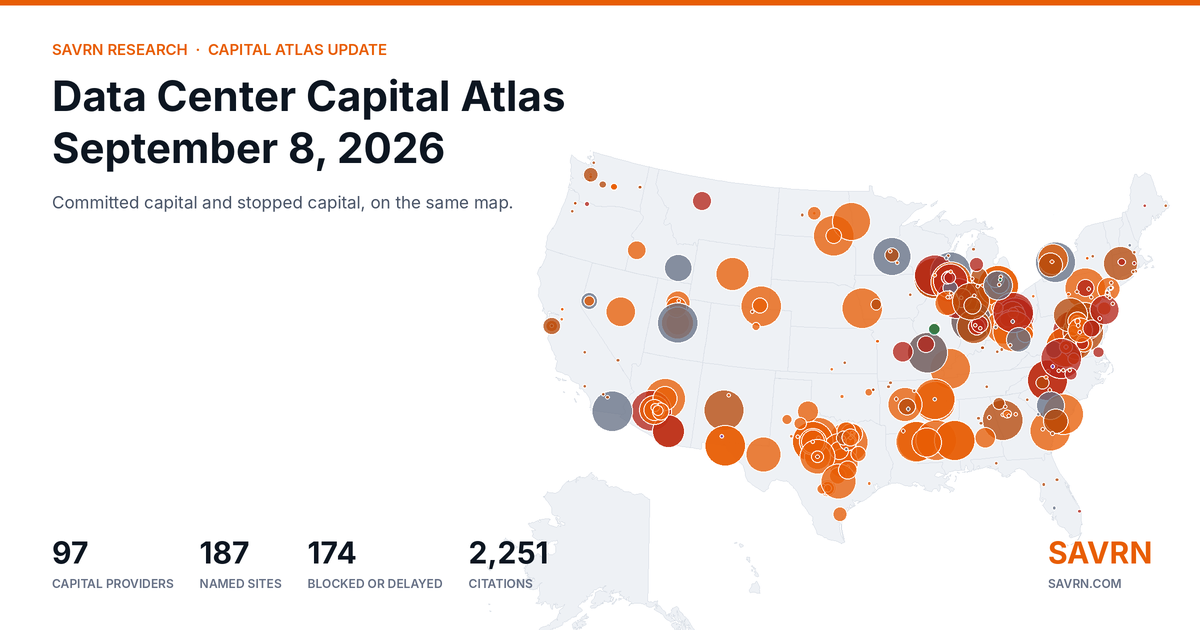 Data Center Capital Atlas Update: September 8, 2026