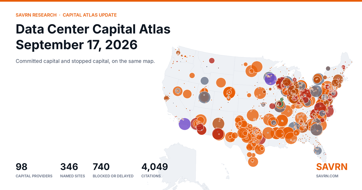 Data Center Capital Atlas Update: September 17, 2026