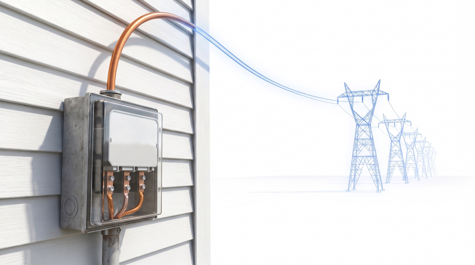 Where the wire turns real. The transmission line is a drawing until the last stretch