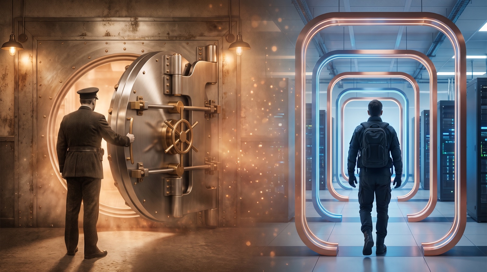 Security — Physical & Cyber at the SAVRN Institute — historic security — physical & cyber craft dissolving into its modern AI-factory equivalent