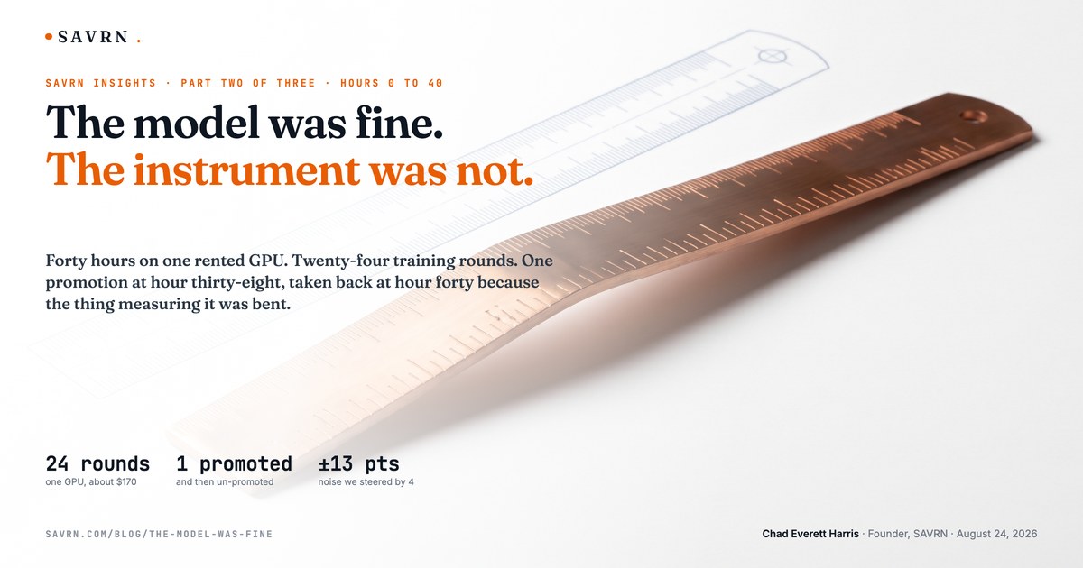 The Model Was Fine. The Instrument Was Not.