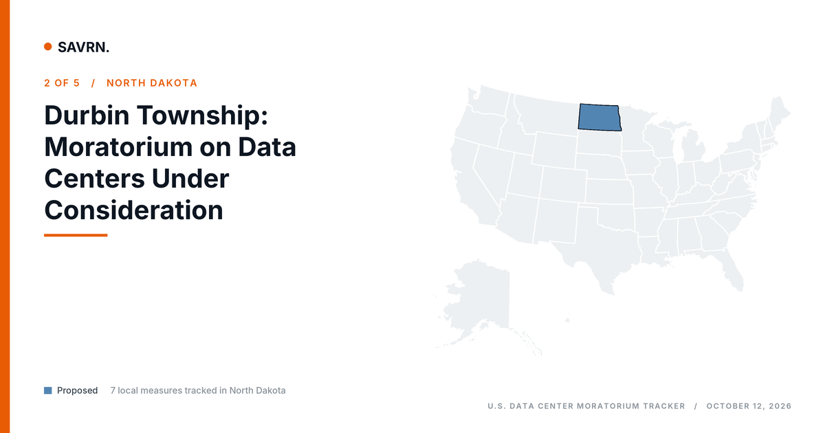Durbin Township data center moratorium