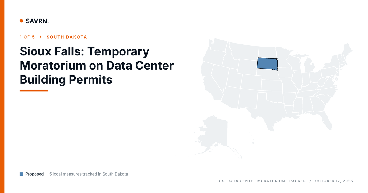 Sioux Falls data center moratorium proposal