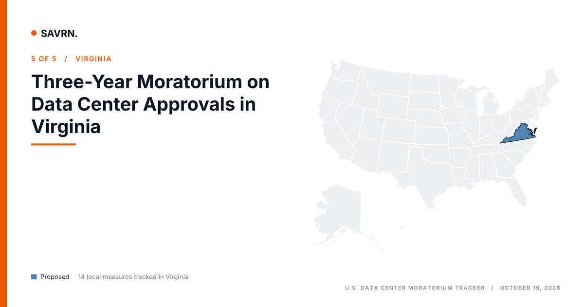 Virginia SB 843 data center moratorium