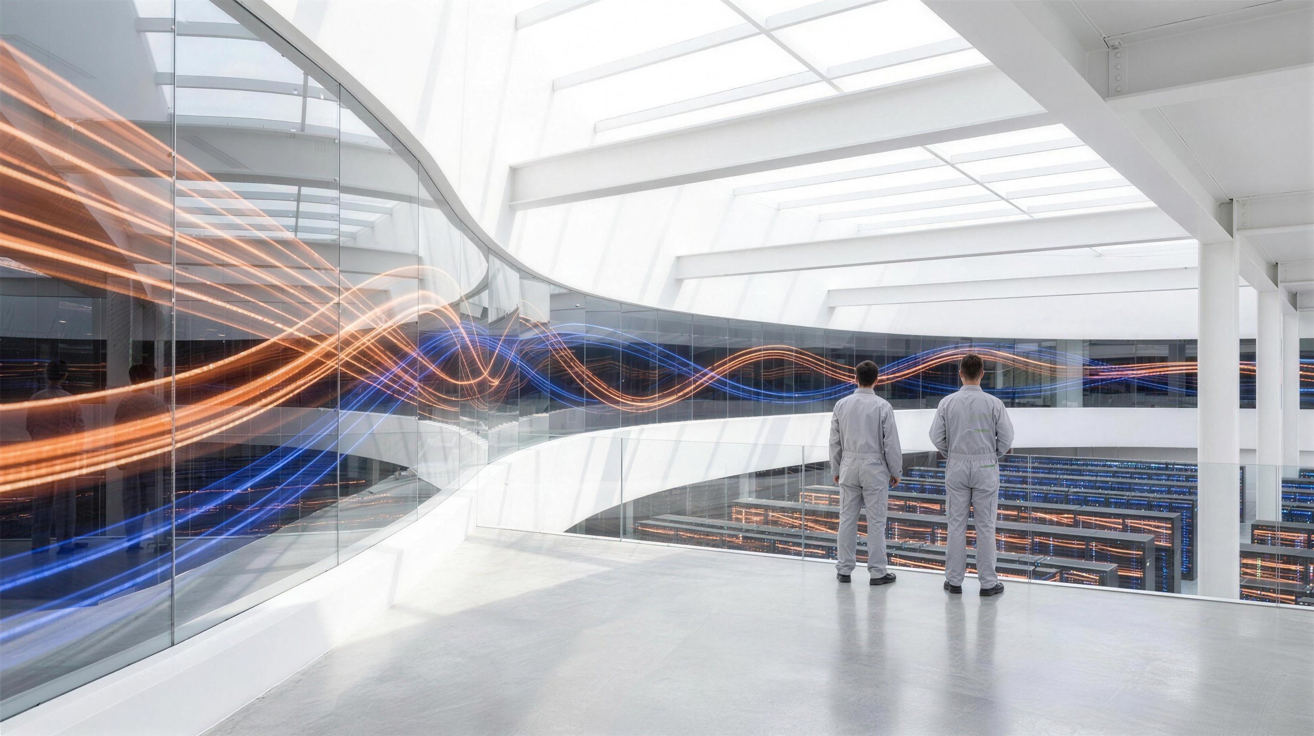 Operations gallery overlooking a SAVRN AI factory floor