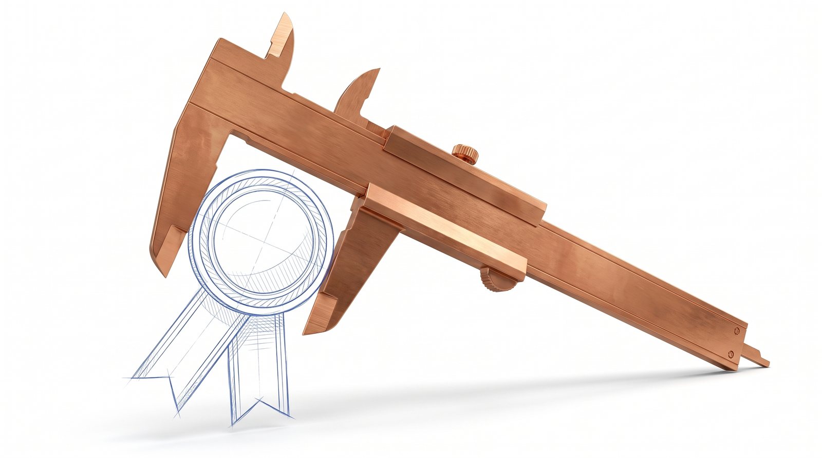 A copper caliper measuring a sketched blueprint promise seal: testing what AI labs pledge