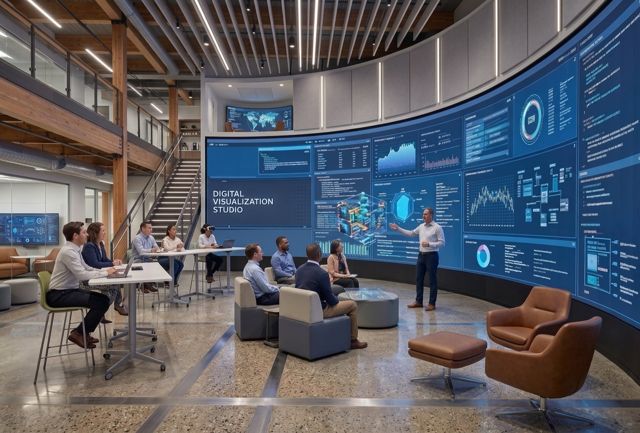 SAVRN Command Center with a wall of live dashboards