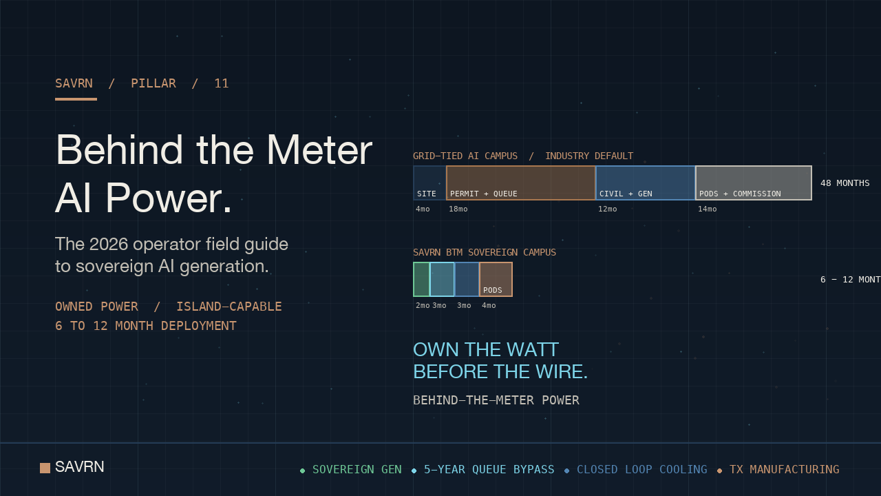 Behind the Meter AI Power: The 2026 Operator Field Guide