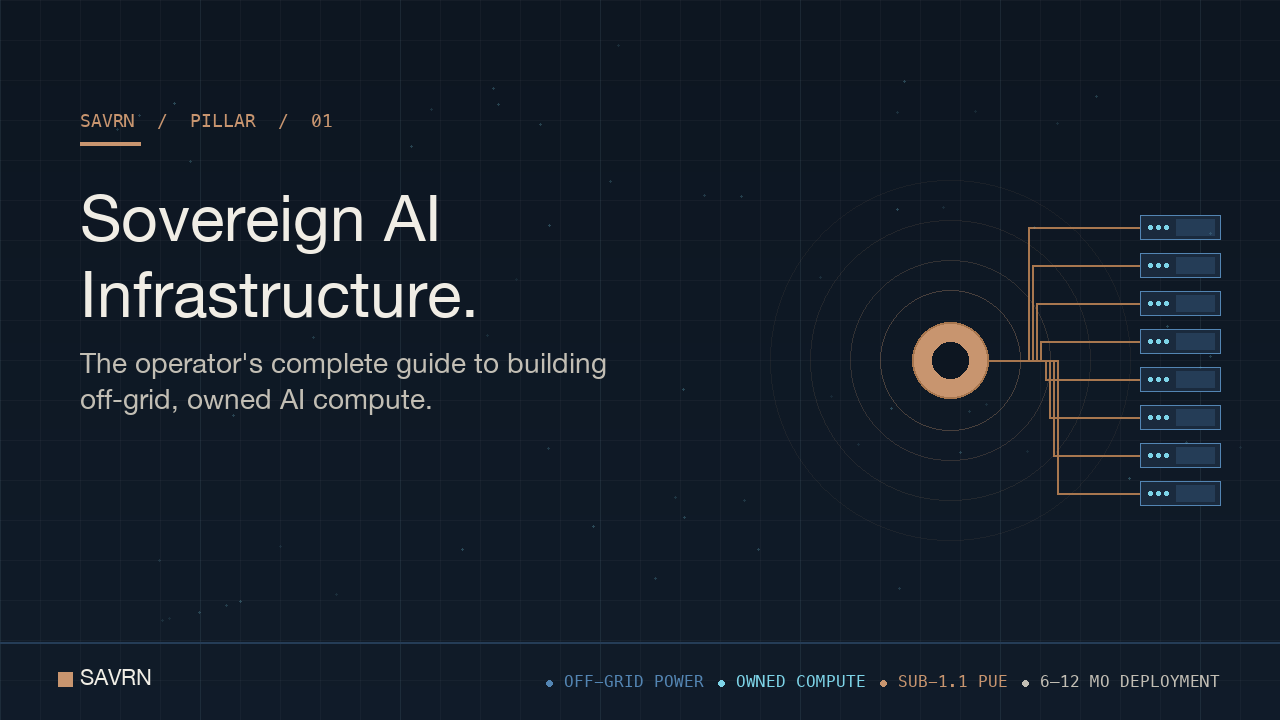 Sovereign AI Infrastructure: The Operator’s Complete Guide to Building Off-Grid, Owned AI Compute